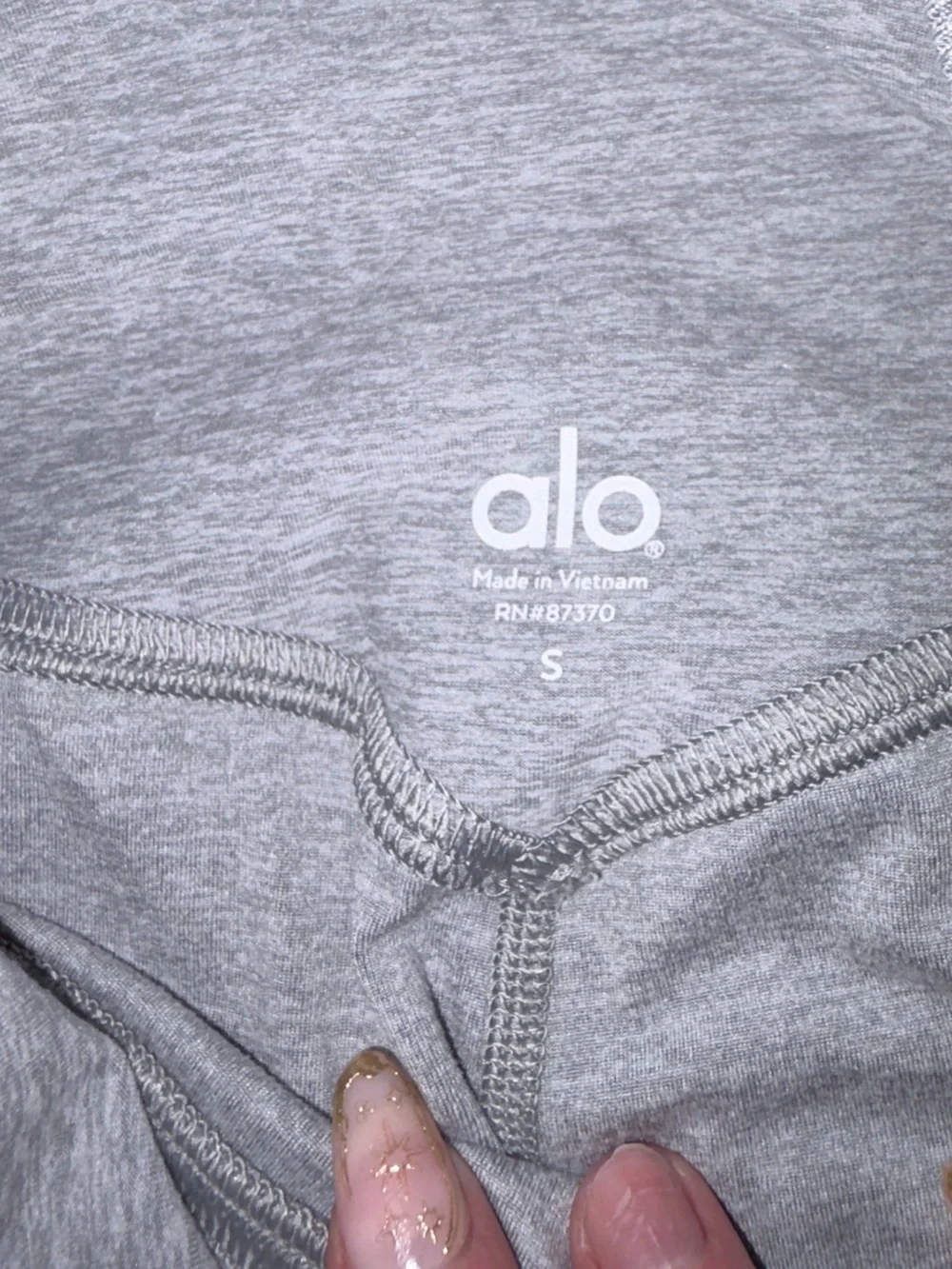 Alo Yoga High-Waist Alosoft Lounge Leggings Athletic Heather Grey Ribbed S